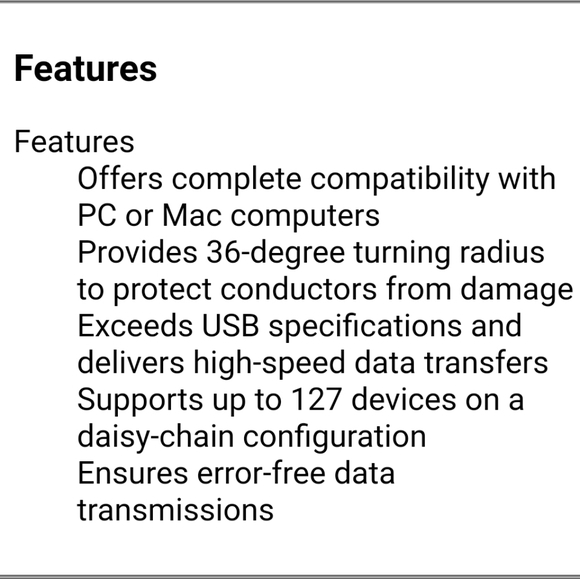 BELKIN PRO 6' / 1.8M USB 2 HI SPEED A/B PLUG 480 MBPS USB CABLE MOD # F3U133-06 - Picture 7 of 7